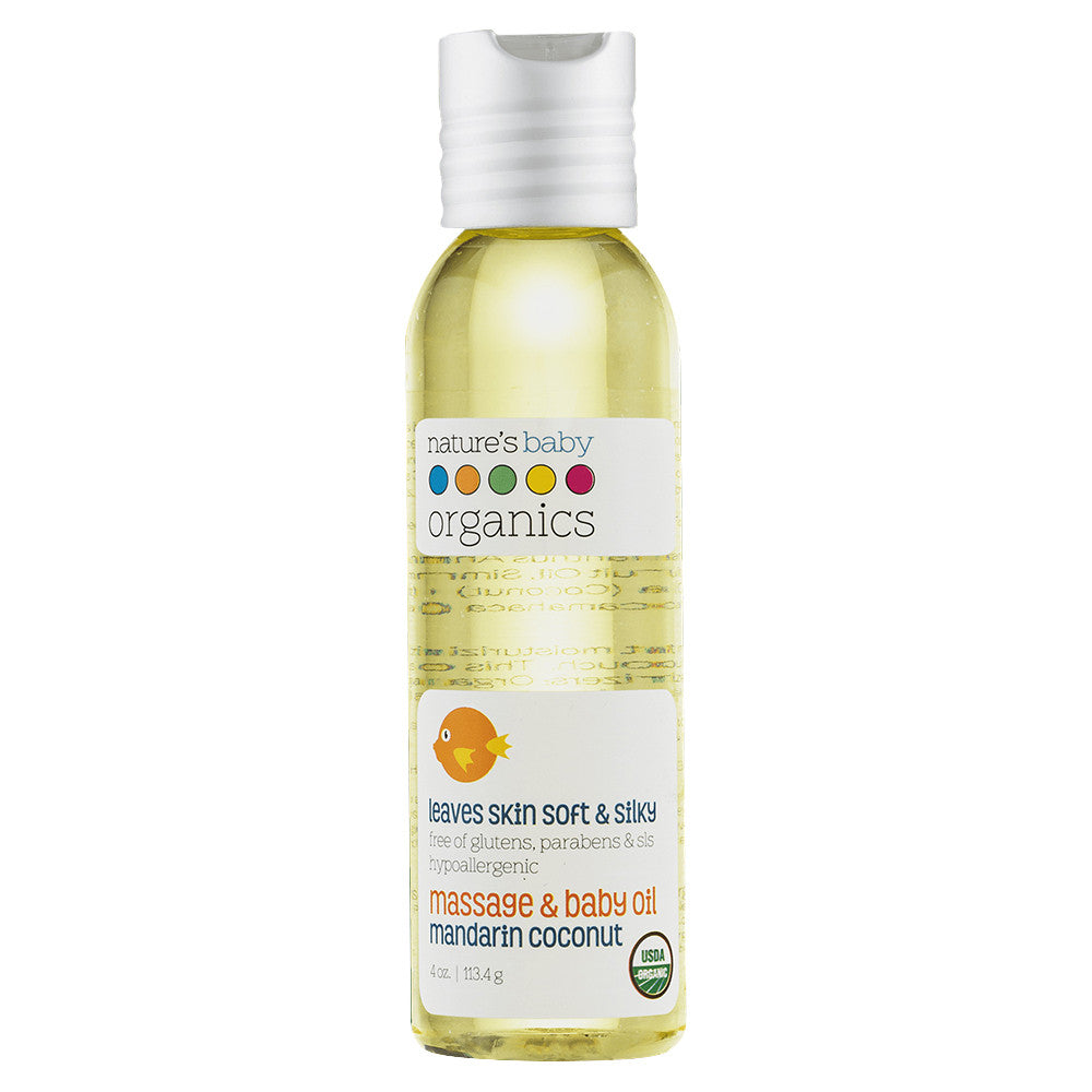 Nature'S Baby Organicss Baby Oil Leaves Skin And Soft, Mandarin Coconut, 4 Oz